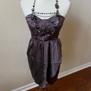 Purple Silk Dress with Necklace